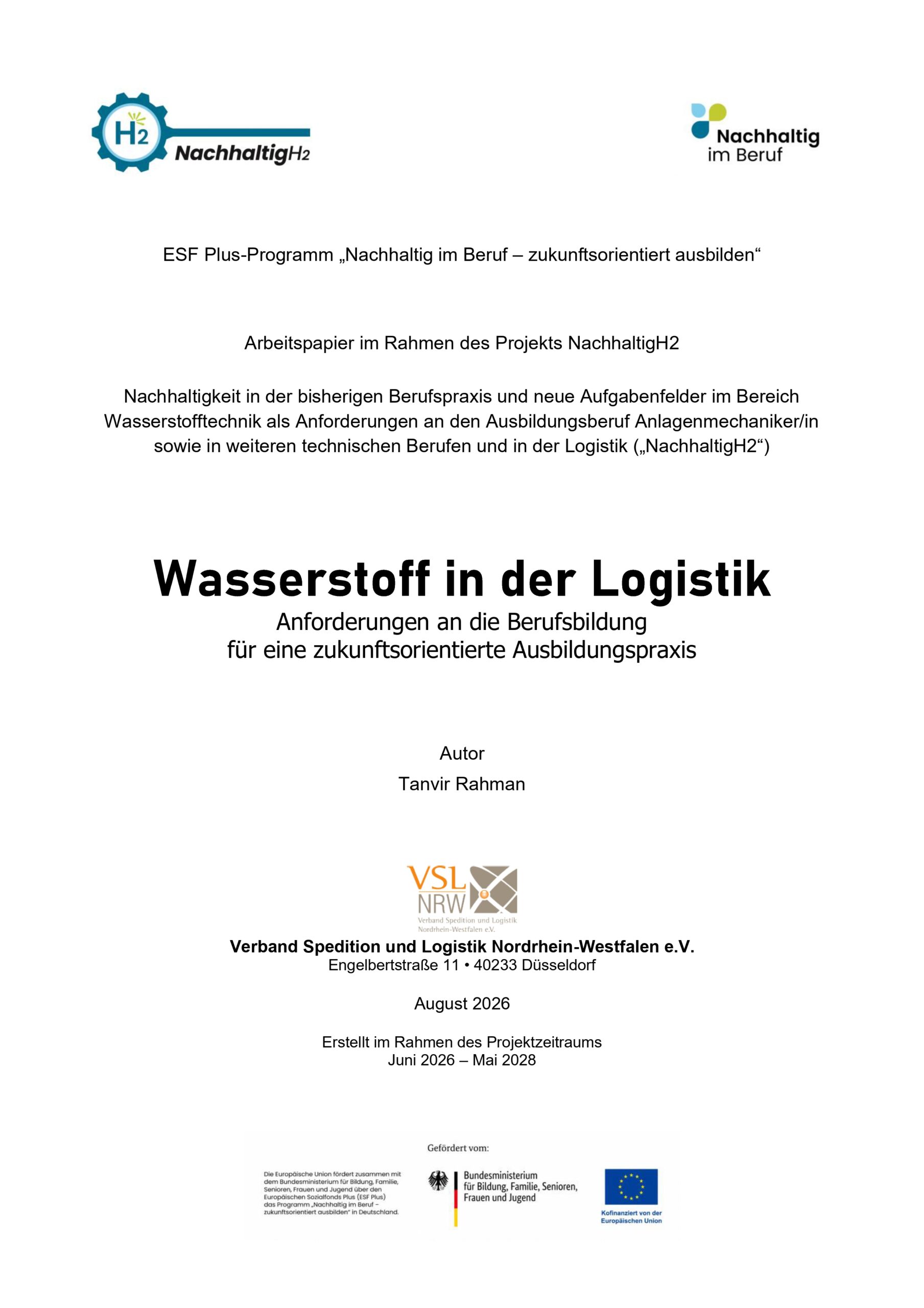 Arbeitspapier Wasserstoff in der Logistik